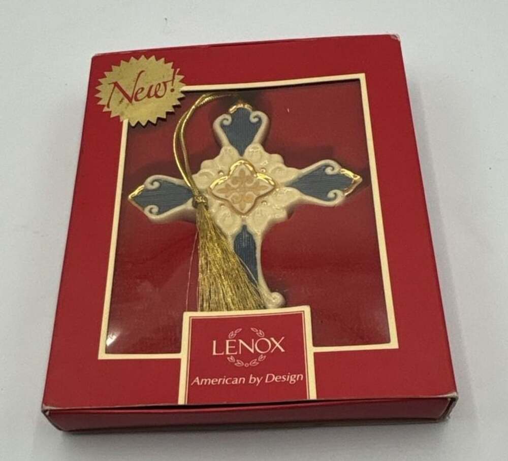 Lenox First Blessing Cross Porcelain Ornament